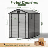 Outdoor Storage Shed with Floor Patioslife YardVault , All-Weather Waterproof Plastic Garden Shed  in Resin with Lock and Window for Backyard, Heavy-Duty Storage Shed for Tools, Bikes & Lawn Equipment