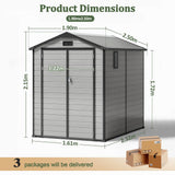 Patioslife YardVault Resin Garden Storage Shed with Bulid-in Floor, Lock & Window