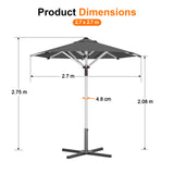 Patioslife Outdoor Umbrella — Square & Round | Heavy-Duty Aluminium Pole, Double-Vented Canopy | 2.7m, 3m & 3.35m