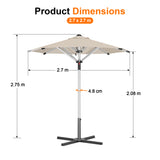 Patioslife Outdoor Umbrella — Square & Round | Heavy-Duty Aluminium Pole, Double-Vented Canopy | 2.7m, 3m & 3.35m