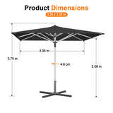 Patioslife Outdoor Umbrella — Square & Round | Heavy-Duty Aluminium Pole, Double-Vented Canopy | 2.7m, 3m & 3.35m