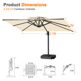 Patioslife Aegis Pro Cantilever Umbrella with Cross Base — Heavy-Duty Frame & Powder-Coated Aluminium Pole for Garden & Patio