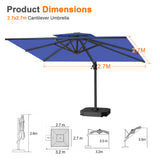 Patioslife Aegis Pro Cantilever Umbrella with Cross Base — Heavy-Duty Frame & Powder-Coated Aluminium Pole for Garden & Patio