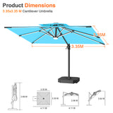 Patioslife Aegis Premium Coastal Series Cantilever Umbrella with Integrated LED Strip Lighting, Fibreglass Ribs & Aluminium Frame — Luxury Shade Built for Australian Outdoors