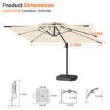 Patioslife Aegis Premium Coastal Series Cantilever Umbrella with Integrated LED Strip Lighting, Fibreglass Ribs & Aluminium Frame — Luxury Shade Built for Australian Outdoors