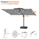 Patioslife Aegis Premium Coastal Series Cantilever Umbrella with Integrated LED Strip Lighting, Fibreglass Ribs & Aluminium Frame — Luxury Shade Built for Australian Outdoors