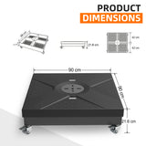 Patioslife Heavy-Duty Cantilever Umbrella Base with Wheels, Up to 400 kg Capacity, Decorative Modular Rolling Stand Compatible with Aegis Series and Most Offset Patio Umbrellas for Patio, Garden and Poolside