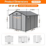 Patioslife YardVault Resin Garden Storage Shed with Bulid-in Floor, Lock & Window