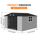 Patioslife YardVault Pro Heavy-Duty Galvanised Steel Garden Shed with Window & Lockable Door, Rust-Resistant Outdoor Tool Shed