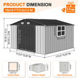 Patioslife YardVault Pro Heavy-Duty Galvanised Steel Garden Shed with Window & Lockable Door, Rust-Resistant Outdoor Tool Shed