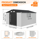 Patioslife YardVault Pro Heavy-Duty Galvanised Steel Garden Shed with Window & Lockable Door, Rust-Resistant Outdoor Tool Shed
