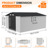 Patioslife YardVault Pro Heavy-Duty Galvanised Steel Garden Shed with Window & Lockable Door, Rust-Resistant Outdoor Tool Shed