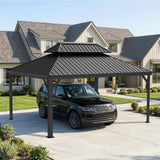 Patioslife Aluminium Carport with Steel Roof – Weatherproof Canopy for Cars, Motorbikes & Campervans