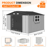 Patioslife YardVault Pro Heavy-Duty Galvanised Steel Garden Shed with Window & Lockable Door, Rust-Resistant Outdoor Tool Shed