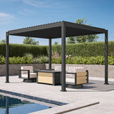 Patioslife Atlantic™ | 3 x 4m Heavy-Duty Aluminium Louvered Pergola, Freestanding Weather-Resistant Shelter for Backyard & Poolside