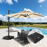 Patioslife Aegis Pro Cantilever Umbrella with Cross Base — Heavy-Duty Frame & Powder-Coated Aluminium Pole for Garden & Patio