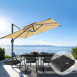 Patioslife Aegis Premium Cantilever Umbrella with Full-Rib LED Strip Lighting, Fibreglass Ribs, Powder-Coated Aluminium Pole— Luxury Garden & Patio Shade