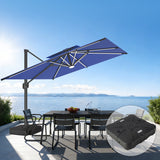 Patioslife Aegis Premium Cantilever Umbrella with Full-Rib LED Strip Lighting, Fibreglass Ribs, Powder-Coated Aluminium Pole— Luxury Garden & Patio Shade