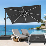 Patioslife Aegis Signature Rotating Cantilever Patio Umbrella with Adjustable Tilt | Large Outdoor Shade Umbrella for Garden, Deck & Poolside,  Includes Free Premium Cover