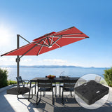 Patioslife Aegis Premium Cantilever Umbrella with Full-Rib LED Strip Lighting, Fibreglass Ribs, Powder-Coated Aluminium Pole— Luxury Garden & Patio Shade