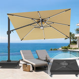 Patioslife Aegis Signature Rotating Cantilever Patio Umbrella with Adjustable Tilt | Large Outdoor Shade Umbrella for Garden, Deck & Poolside,  Includes Free Premium Cover