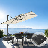 Patioslife Aegis Premium Cantilever Umbrella with Full-Rib LED Strip Lighting, Fibreglass Ribs, Powder-Coated Aluminium Pole— Luxury Garden & Patio Shade