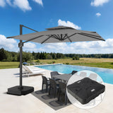 Patioslife Aegis Pro Cantilever Umbrella with Cross Base — Heavy-Duty Frame & Powder-Coated Aluminium Pole for Garden & Patio