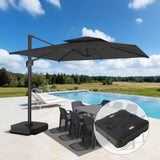 Patioslife Aegis Pro Cantilever Umbrella with Cross Base — Heavy-Duty Frame & Powder-Coated Aluminium Pole for Garden & Patio