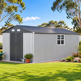 Patioslife YardVault Pro Heavy-Duty Galvanised Steel Garden Shed with Window & Lockable Door, Rust-Resistant Outdoor Tool Shed