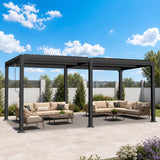 Patioslife Atlantic | Metal Louvred Pergola with Adjustable Roof, Freestanding Alfresco Shelter for Patio, Deck & Poolside