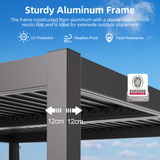 Patioslife Atlantic™ | Aluminium Louvered Pergola with Adjustable Roof & Ambient LED Lights, Freestanding Outdoor Shelter for Patio, Deck & Poolside