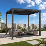 Patioslife Atlantic | Metal Louvred Pergola with Adjustable Roof, Freestanding Alfresco Shelter for Patio, Deck & Poolside