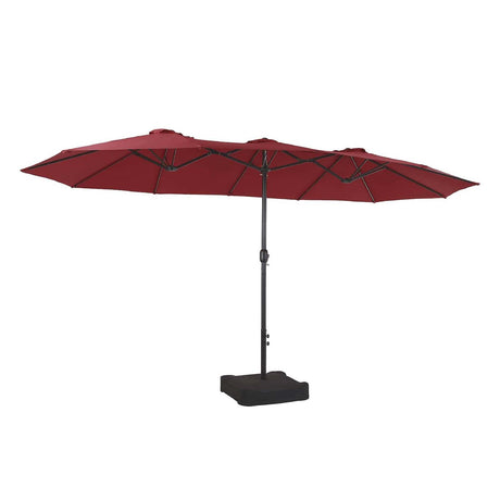 Patioslife Horizon Haven™ 4.6x2.7m Double-Sided Patio Umbrella with LED Lights base and cover