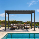 Patioslife Atlantic | Metal Louvred Pergola with Adjustable Roof & Ambient LED Lighting, Freestanding Alfresco Shelter for Patio, Deck & Poolside