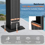 Patioslife 3.0 x 3.65m Luxury Haven Coastal Hardtop Gazebo | Designed for Australian Outdoor Conditions with 120×120mm Aluminium Posts, Drainage Gutters, Double Vented Roof & Curtains