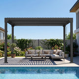 Patioslife Atlantic | Metal Louvred Pergola with Adjustable Roof, Freestanding Alfresco Shelter for Patio, Deck & Poolside