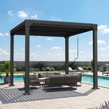 Patioslife Atlantic | Metal Louvred Pergola with Adjustable Roof, Freestanding Alfresco Shelter for Patio, Deck & Poolside
