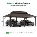 Patioslife Aluminium Carport with Steel Roof – Weatherproof Canopy for Cars, Motorbikes & Campervans