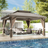 Patioslife Haven，Gazebo，Hardtop，Aluminum Frame，Ventilated Roof，Curtains，Brown Finish，Outdoor Shelter，Backyard Pergola，Garden Pavilion，Outdoor Entertaining，Weatherproof，Sunshade & Rain Protection，Modern Outdoor Furniture，Luxury Patio Structure，Contemporary Design，Premium Outdoor Living
