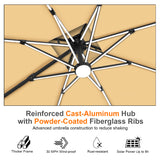 Patioslife Aegis Signature Rotating Cantilever Patio Umbrella with Adjustable Tilt | Large Outdoor Shade Umbrella for Garden, Deck & Poolside,  Includes Free Premium Cover