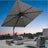 3x3m Square Cantilever Umbrella 2-Tier with Umbrella Cover & LED lights for Outdoor Garden Pool Use