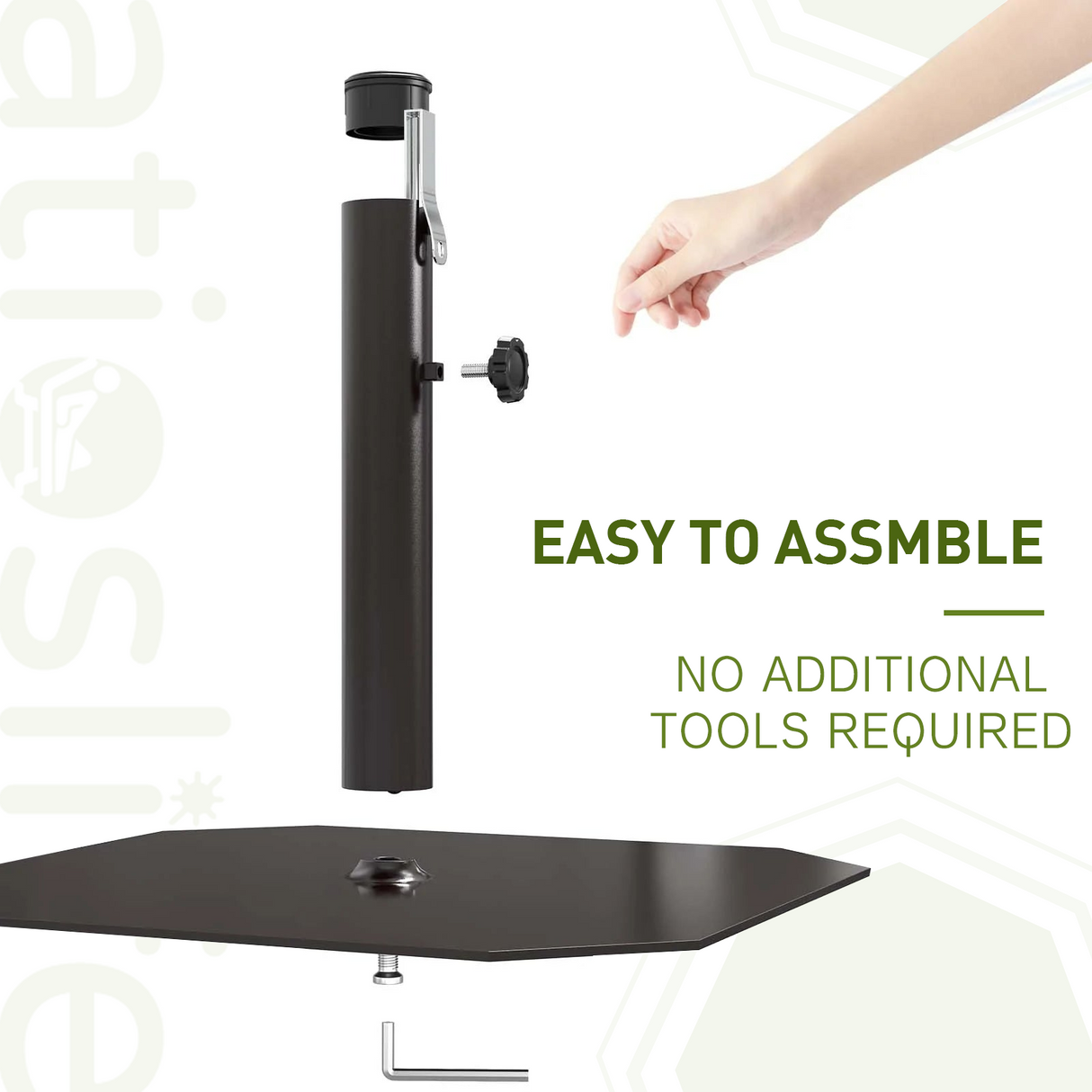 Patioslife Solara Square Umbrella Base — Heavy-Duty Iron with Powder Coating for Lasting Stability