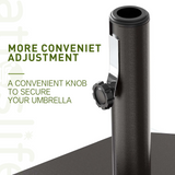 Patioslife Solara Square Umbrella Base — Heavy-Duty Iron with Powder Coating for Lasting Stability