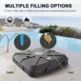 Patioslife™ Cantilever Umbrella Base 115–165kg, Heavy-Duty Outdoor Rolling Stand, Refillable HDPE Offset Weights with Wheels for Patio, Garden & Poolside Stability
