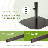 Patioslife Solara Square Umbrella Base — Heavy-Duty Iron with Powder Coating for Lasting Stability