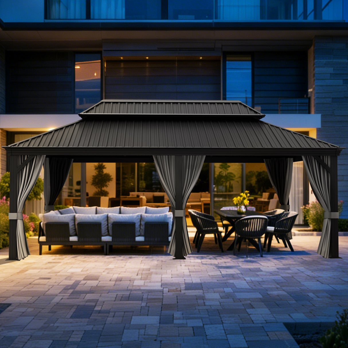 Patioslife Aluminium Carport with Steel Roof – Weatherproof Canopy for Cars, Motorbikes & Campervans