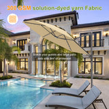 Patioslife Aegis Pro™ All-in-One Shade Round Cantilever Patio Umbrella with solar LED lights | Premium Cover | Large Base