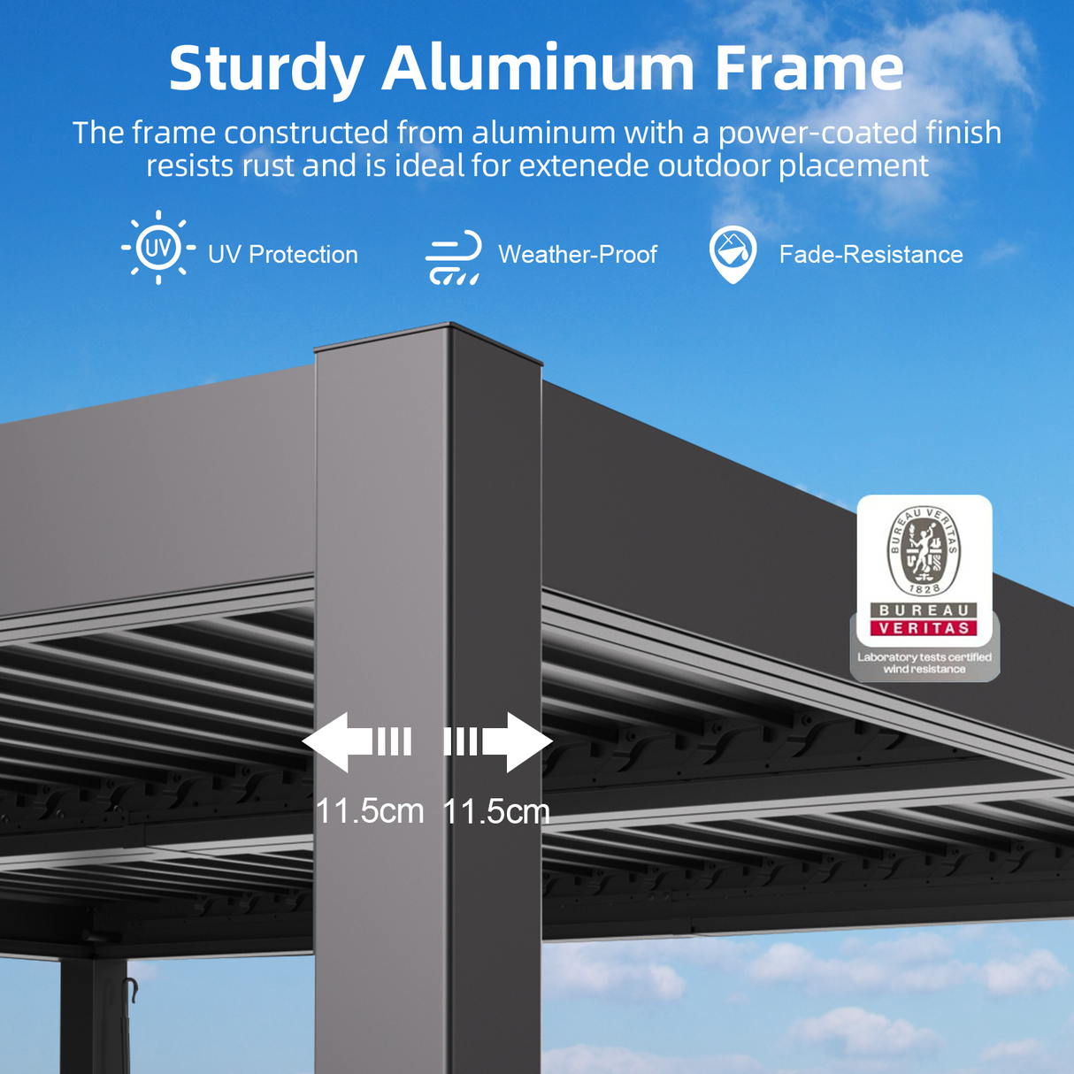 Patioslife Atlantic™ | Aluminium Louvered Pergola with Adjustable Roof & Ambient LED Lights, Freestanding Outdoor Shelter for Patio, Deck & Poolside