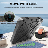 Patioslife™ Cantilever Umbrella Base 115–165kg, Heavy-Duty Outdoor Rolling Stand, Refillable HDPE Offset Weights with Wheels for Patio, Garden & Poolside Stability