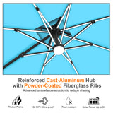 Patioslife Aegis Premium Cantilever Umbrella with Full-Rib LED Strip Lighting, Fibreglass Ribs, Powder-Coated Aluminium Pole— Luxury Garden & Patio Shade